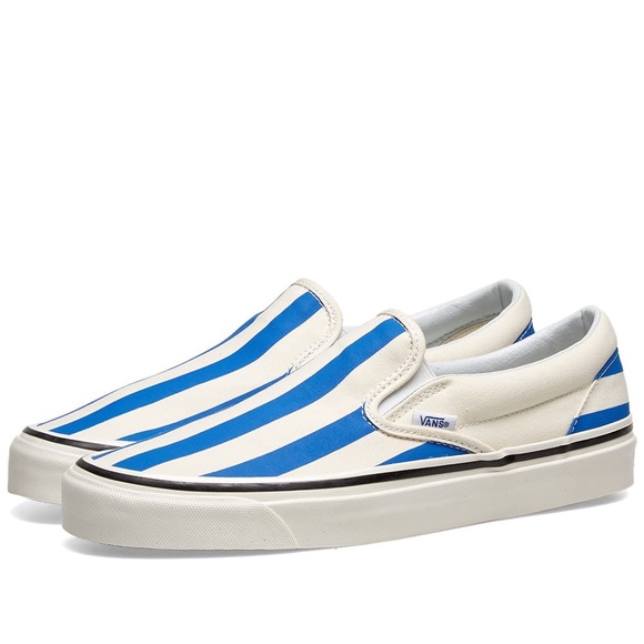 Vans Other - NEW Vans Blue and White Striped Slip-Ons with box